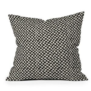 Deny Designs - 20" x 20" Iveta Abolina Lazy Checker Outdoor Throw Black
